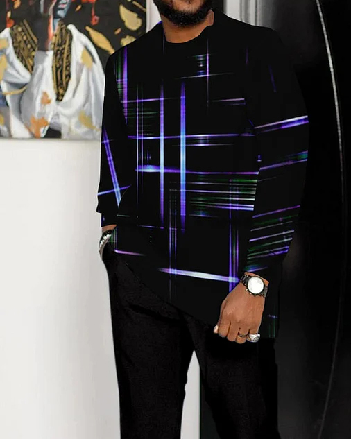 Men's Gradient Long Sleeve Athletic Walking Suit