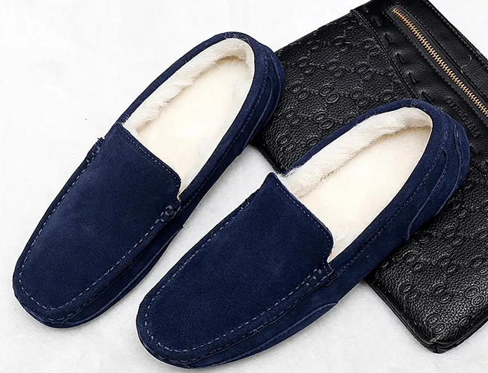 Leather Moccasin Color Blue Size 12 for Men