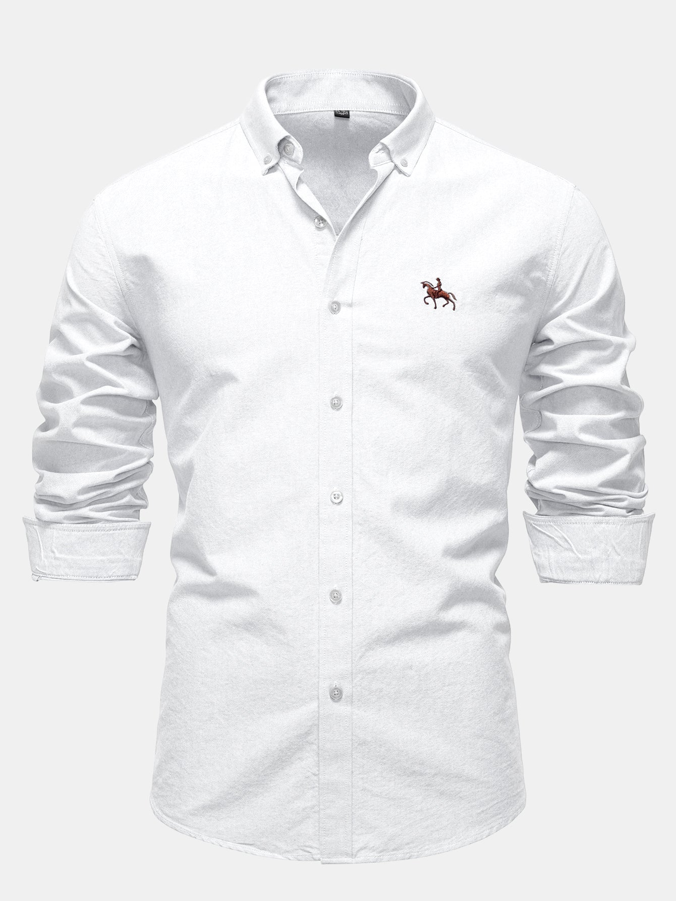 Cowboy Embroidery Cotton Button Up Shirt