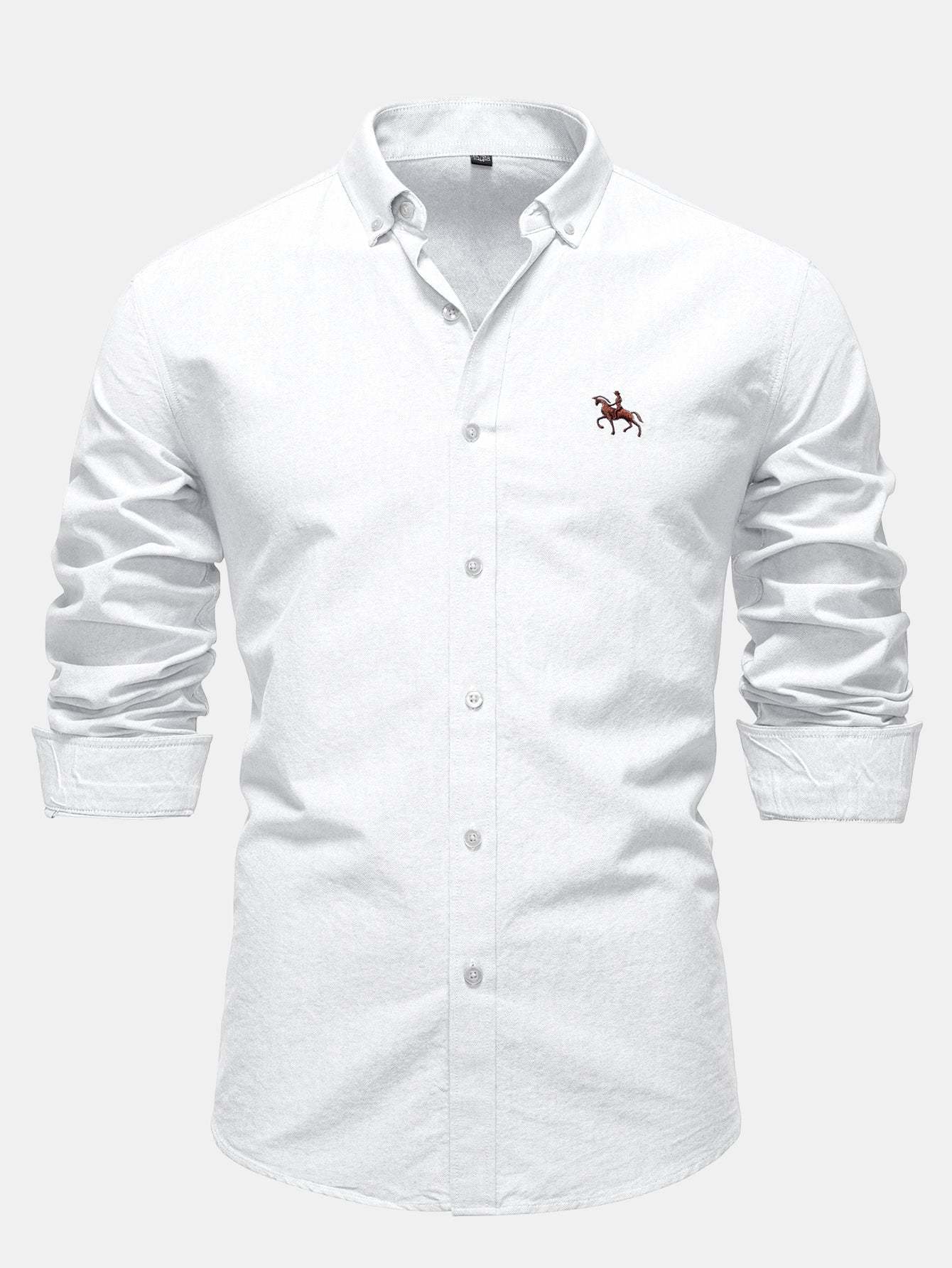 Cowboy Embroidery Cotton Button Up Shirt