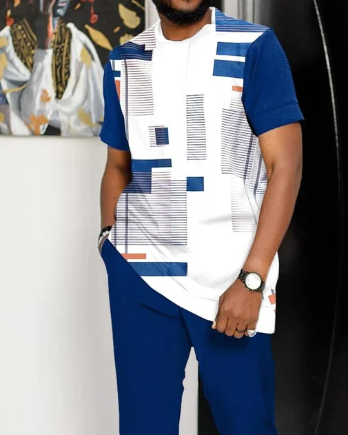 Men's Casual Colorblock Walking Suit-015