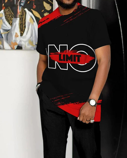 Men's Graffiti Print Short Sleeve Suit