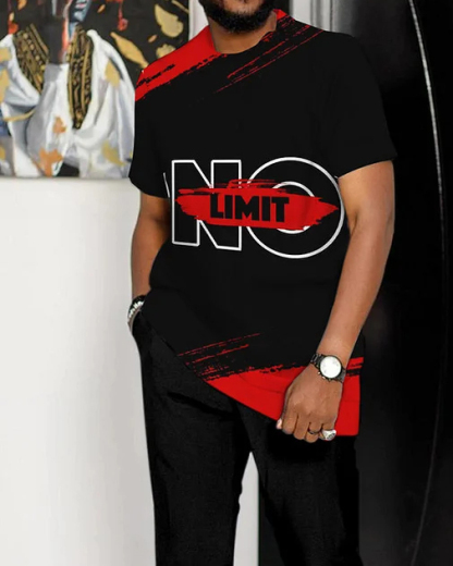 Men's Graffiti Print Short Sleeve Suit