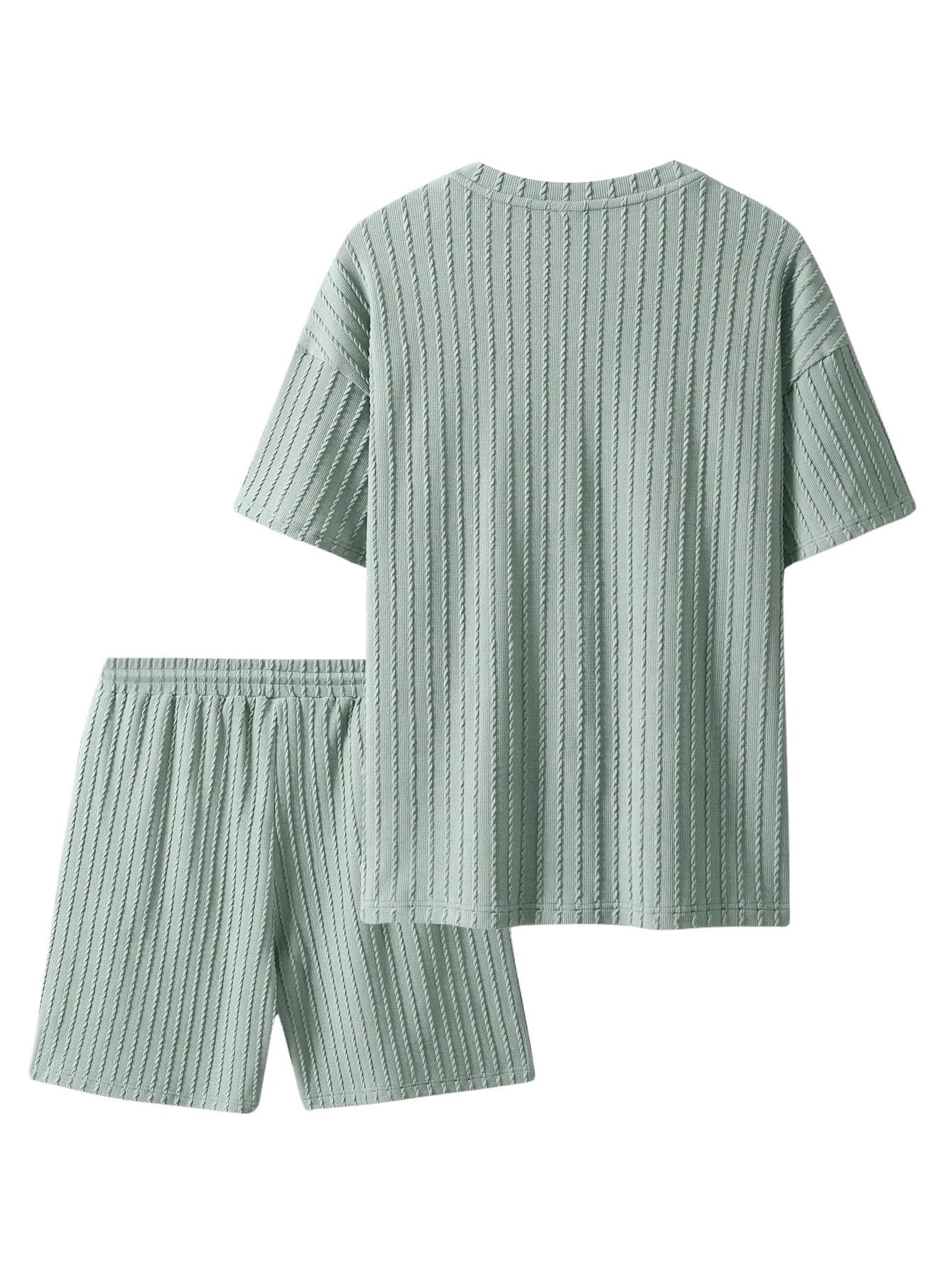 Men's casual gorgeous textured printed shorts set