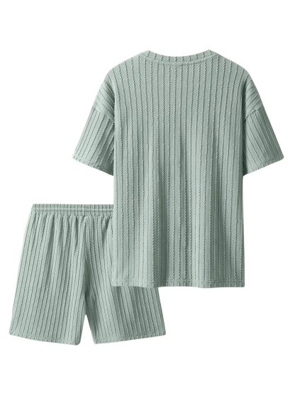 Men's casual gorgeous textured printed shorts set