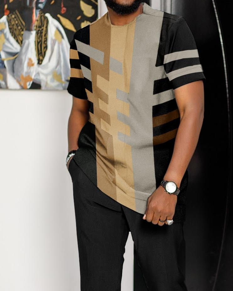 Men's Casual Colorblock Walking Suit