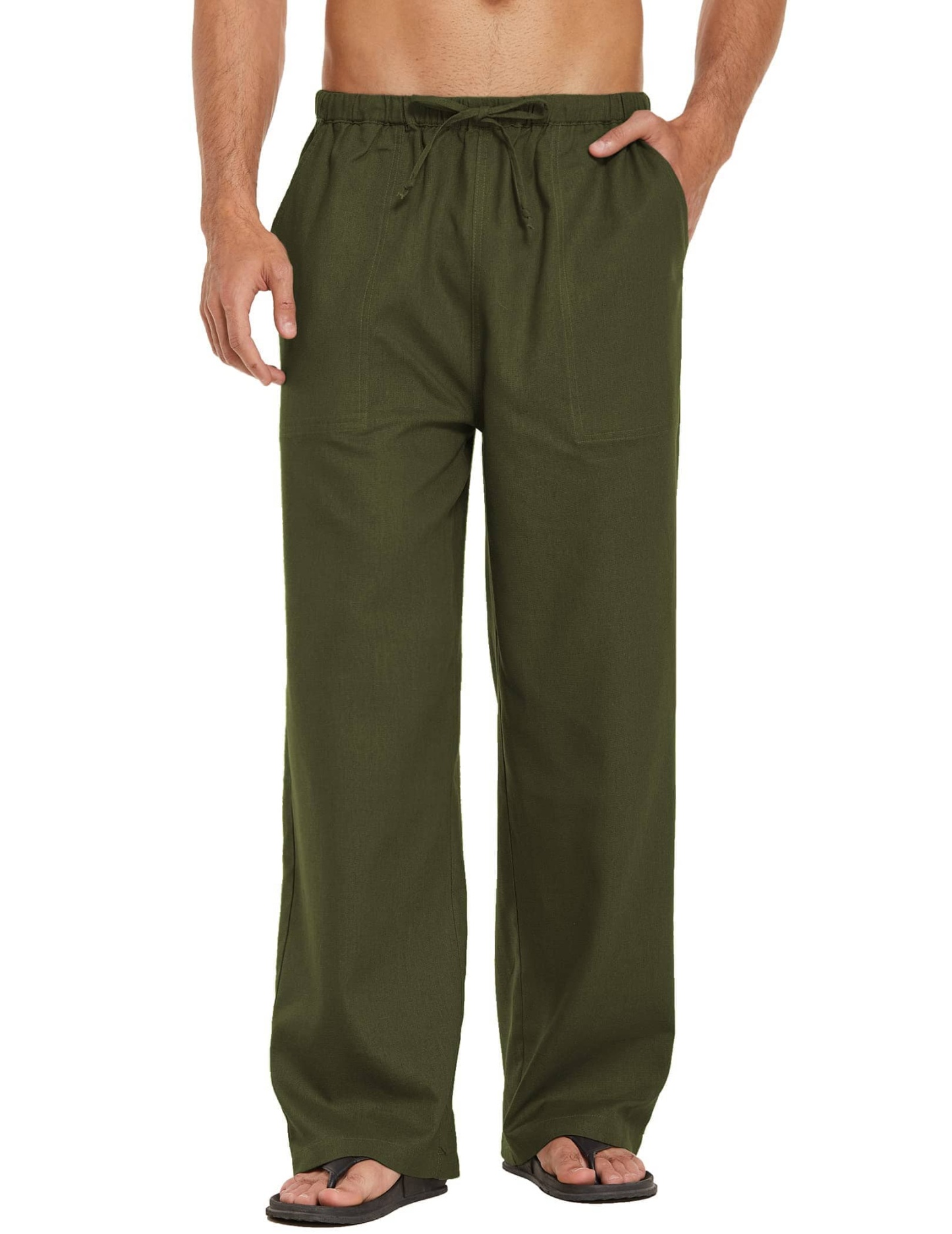 Linen Style Loose Waist Yoga Pants