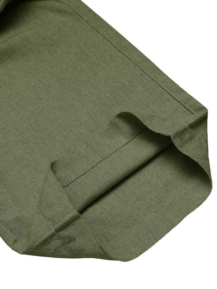 Casual Straight Linen Drawstring Pants