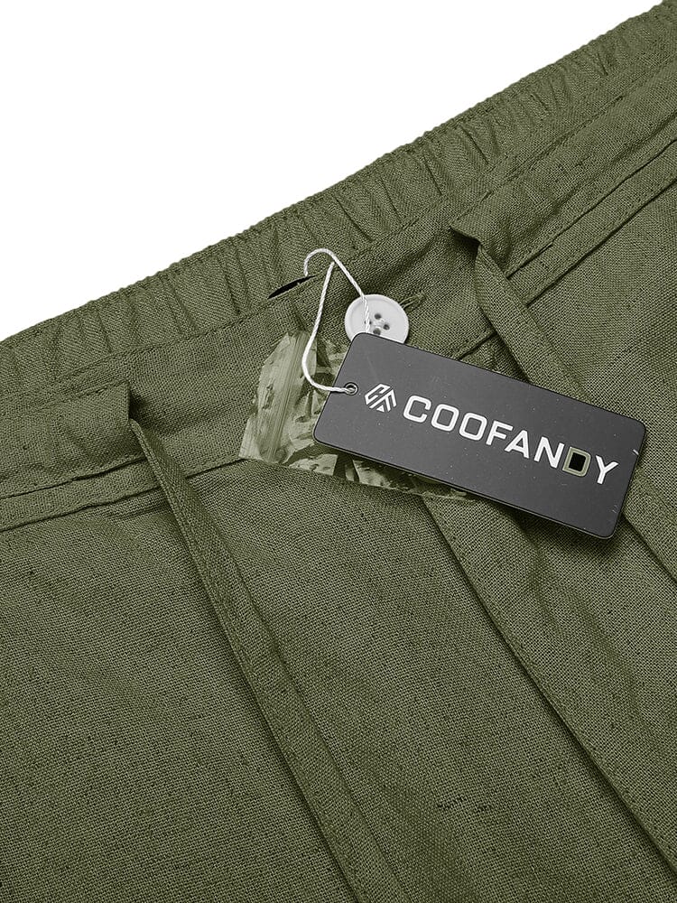 Casual Straight Linen Drawstring Pants