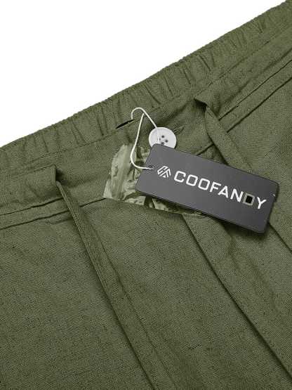 Casual Straight Linen Drawstring Pants