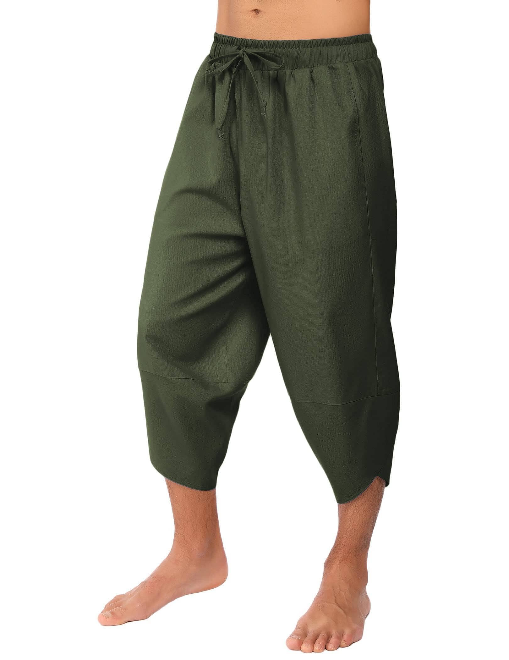 Linen Style 3/4 Shorts Yoga Trousers 