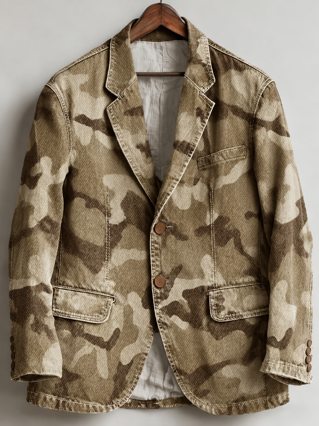 Camouflage Vintage Retro Denim Blazer