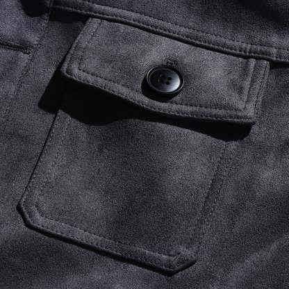 Men's Vintage Suede Single Breasted Stand Collar Jacket