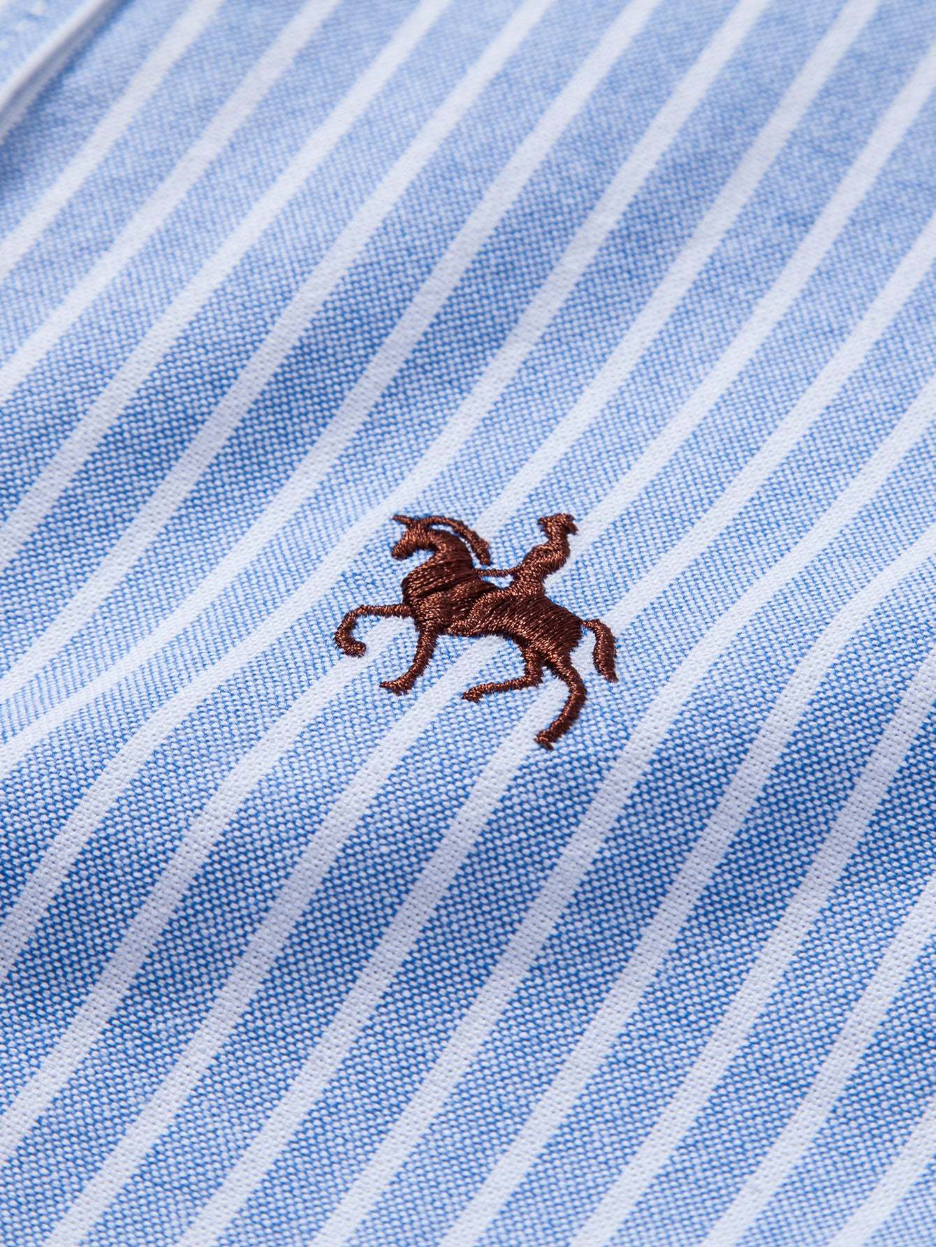 Cowboy Embroidery Cotton Stripe Shirt