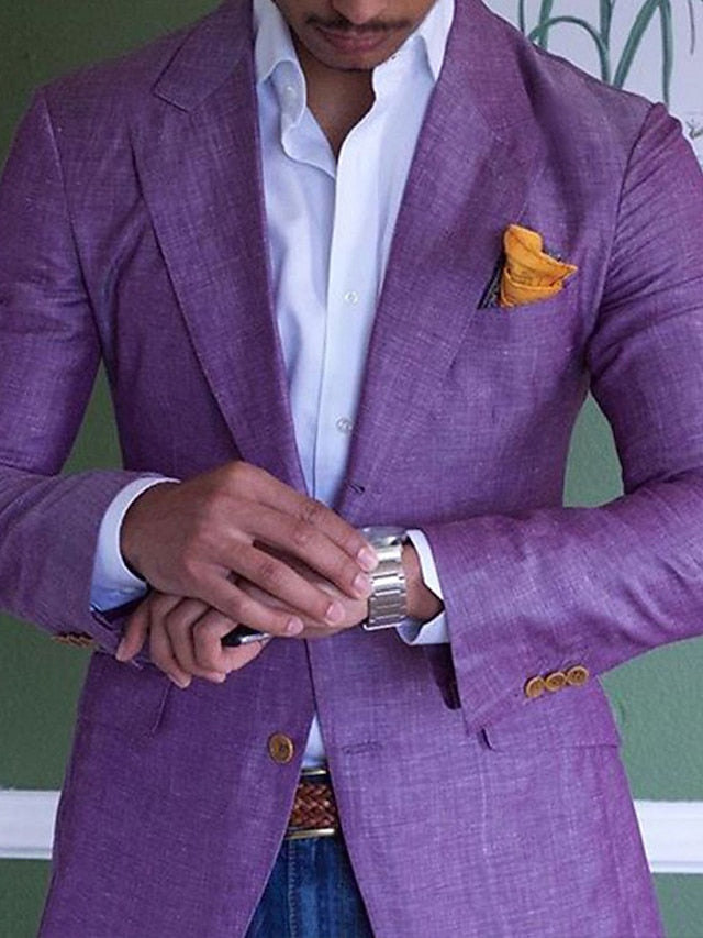 Men's Tailored Fit Single Breasted Two-buttons Blazer Blazer Jacket