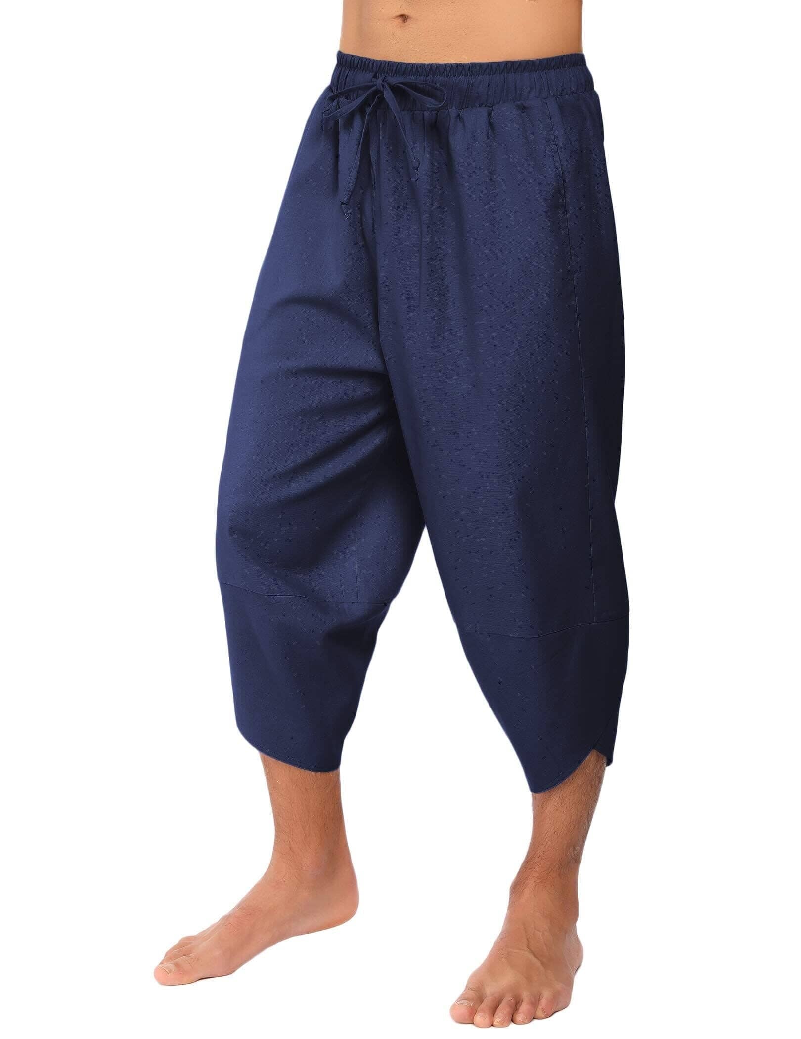Linen Style 3/4 Shorts Yoga Trousers 