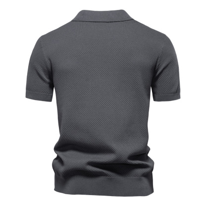Men'S Business Seagull Collar Men'S Short-Sleeved Sweater Polo Shirt