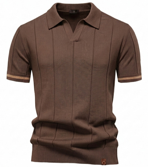 Men'S Business Seagull Collar Men'S Short-Sleeved Sweater Polo Shirt