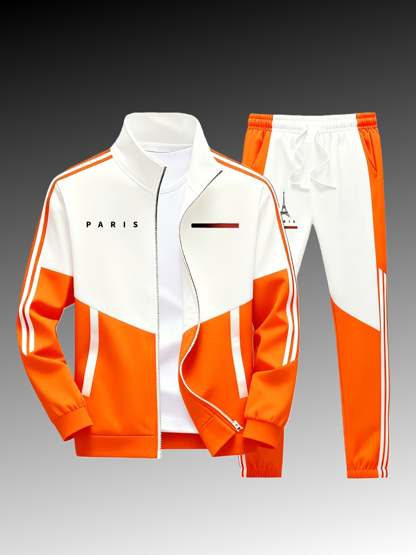 Men's Paris Logo Jacket and Jogger Tracksuit