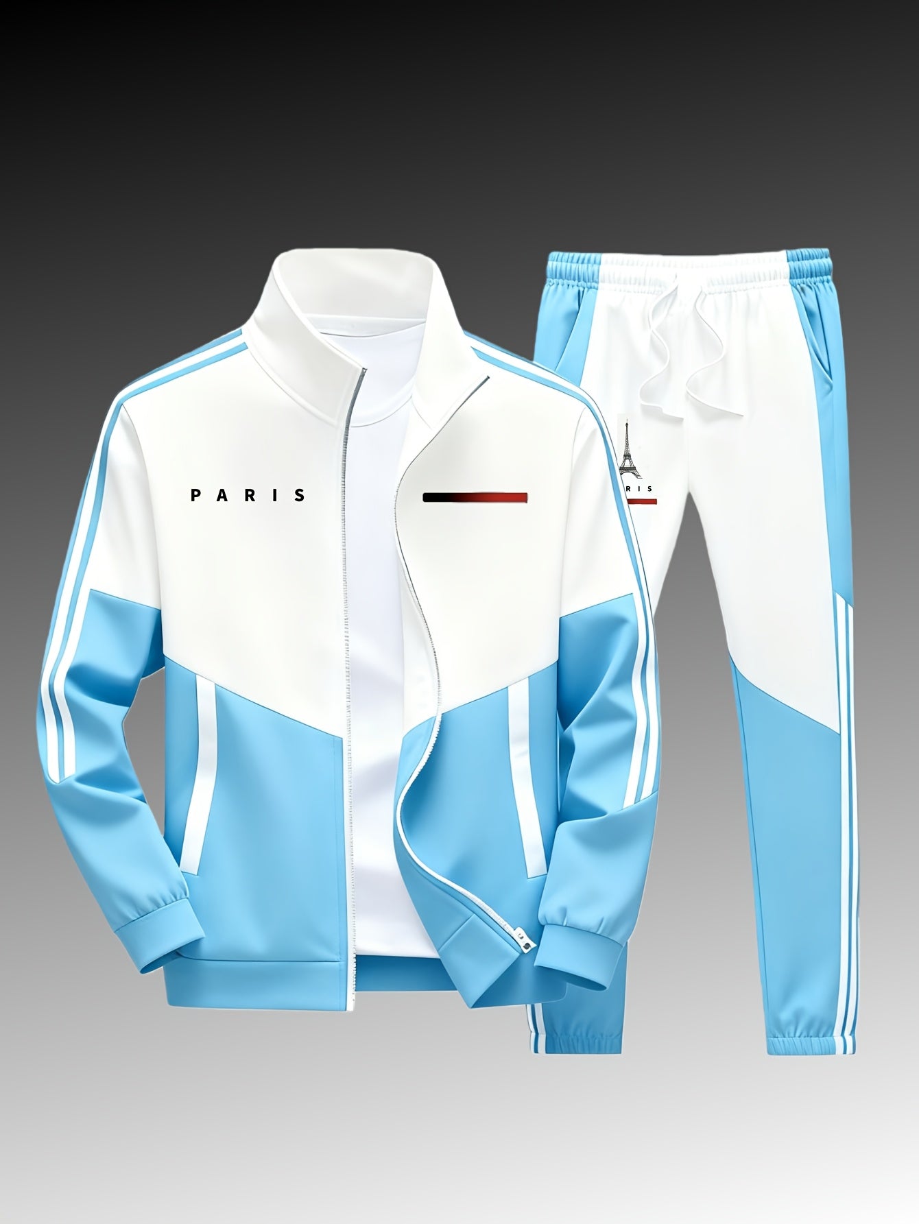 Men's Paris Logo Jacket and Jogger Tracksuit