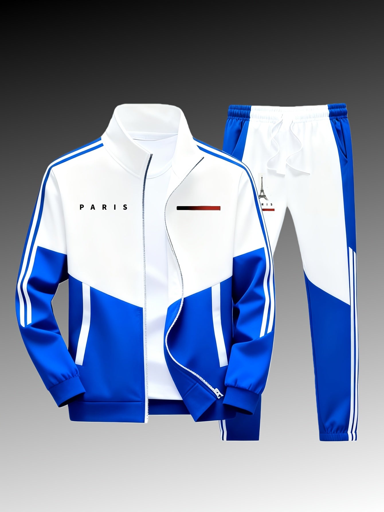 Men's Paris Logo Jacket and Jogger Tracksuit