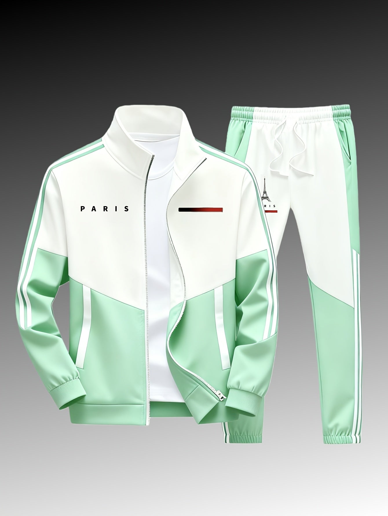 Men's Paris Logo Jacket and Jogger Tracksuit