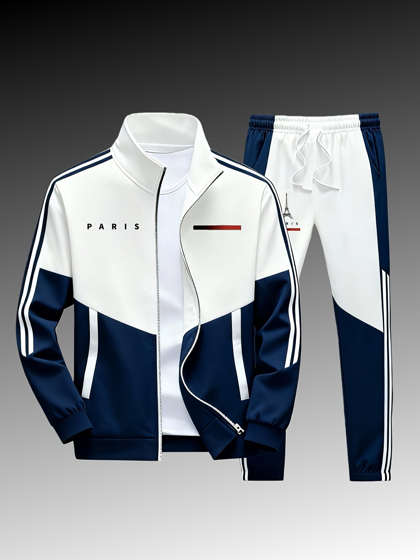Men's Paris Logo Jacket and Jogger Tracksuit