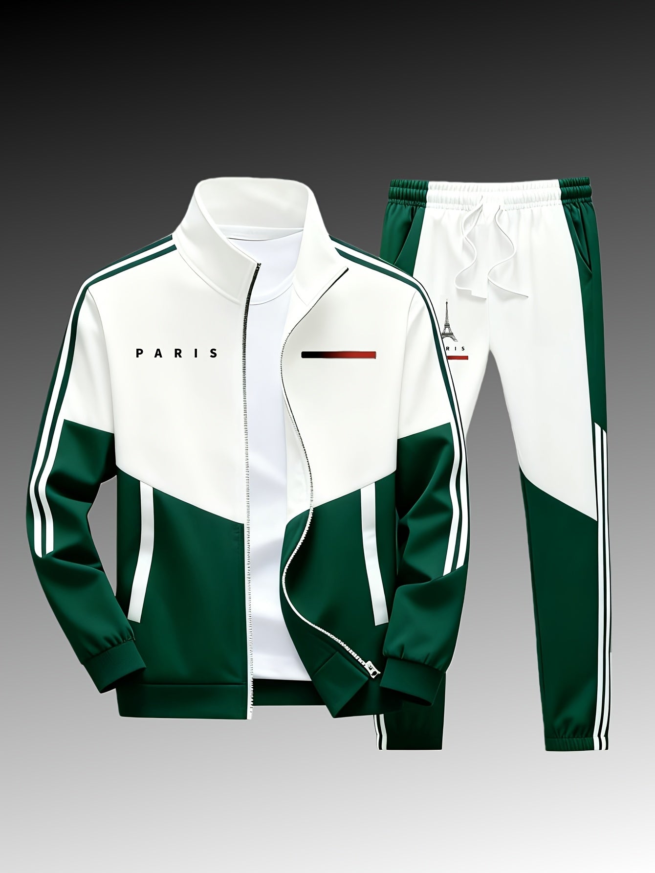 Men's Paris Logo Jacket and Jogger Tracksuit