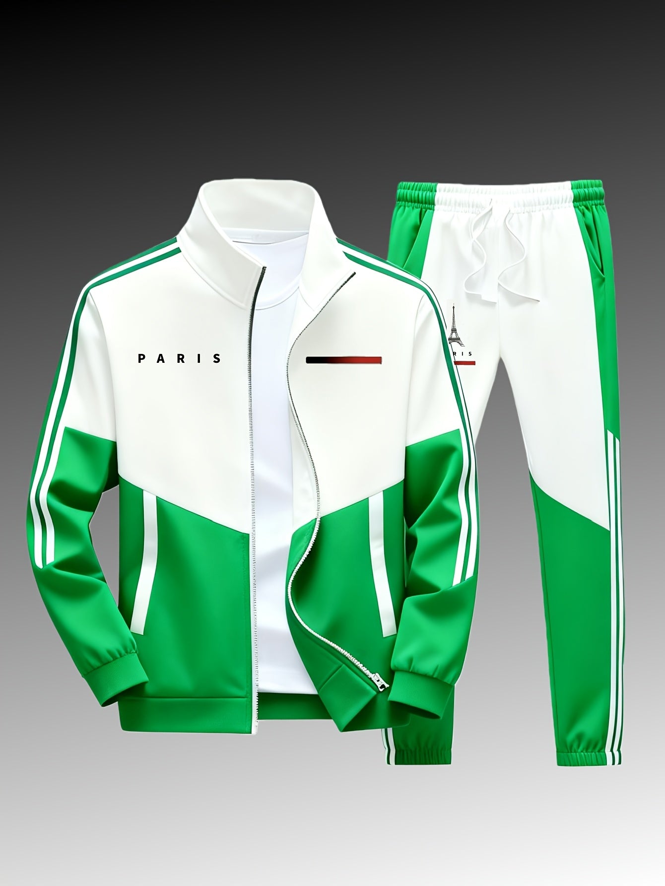 Men's Paris Logo Jacket and Jogger Tracksuit