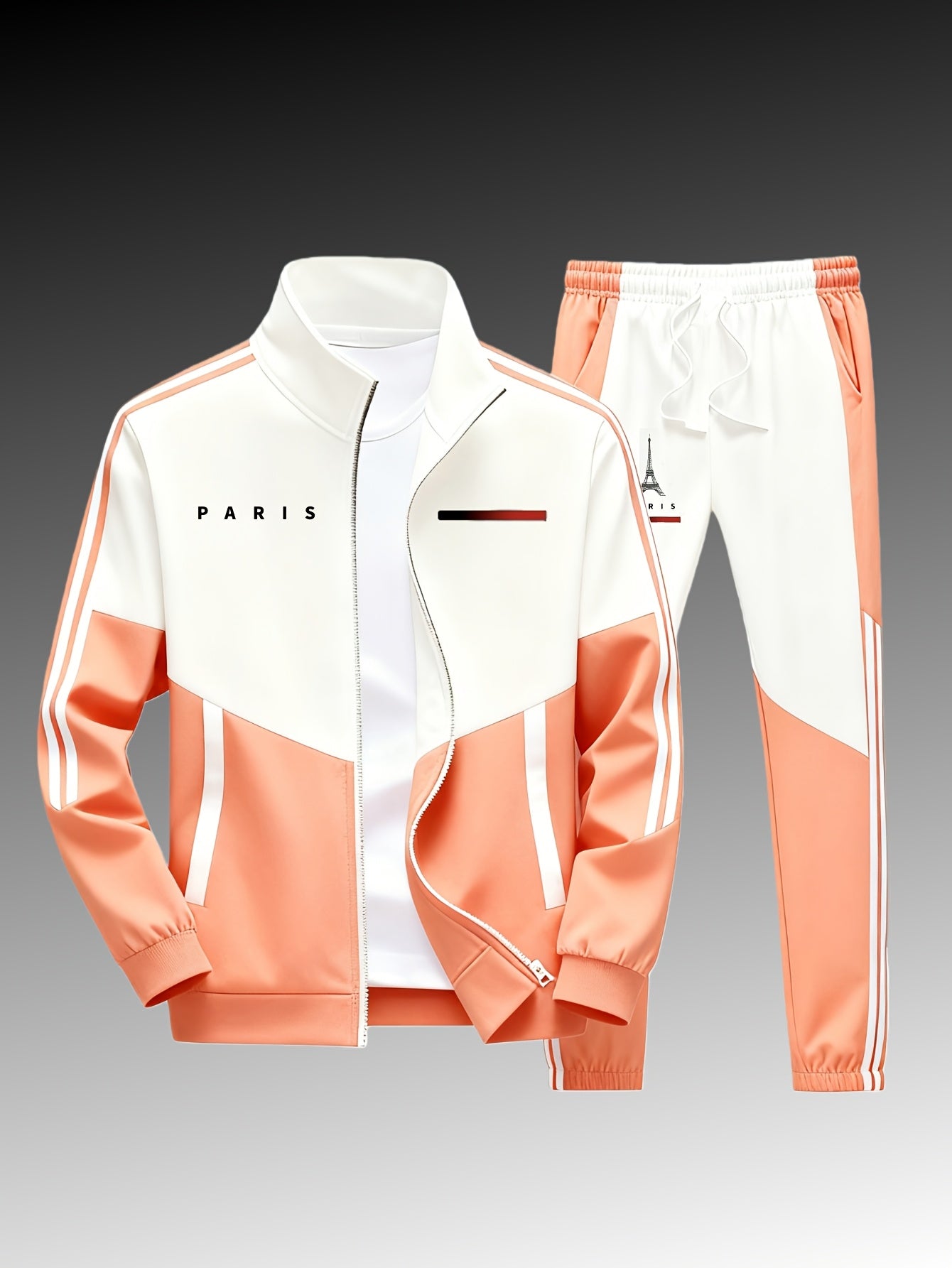 Men's Paris Logo Jacket and Jogger Tracksuit