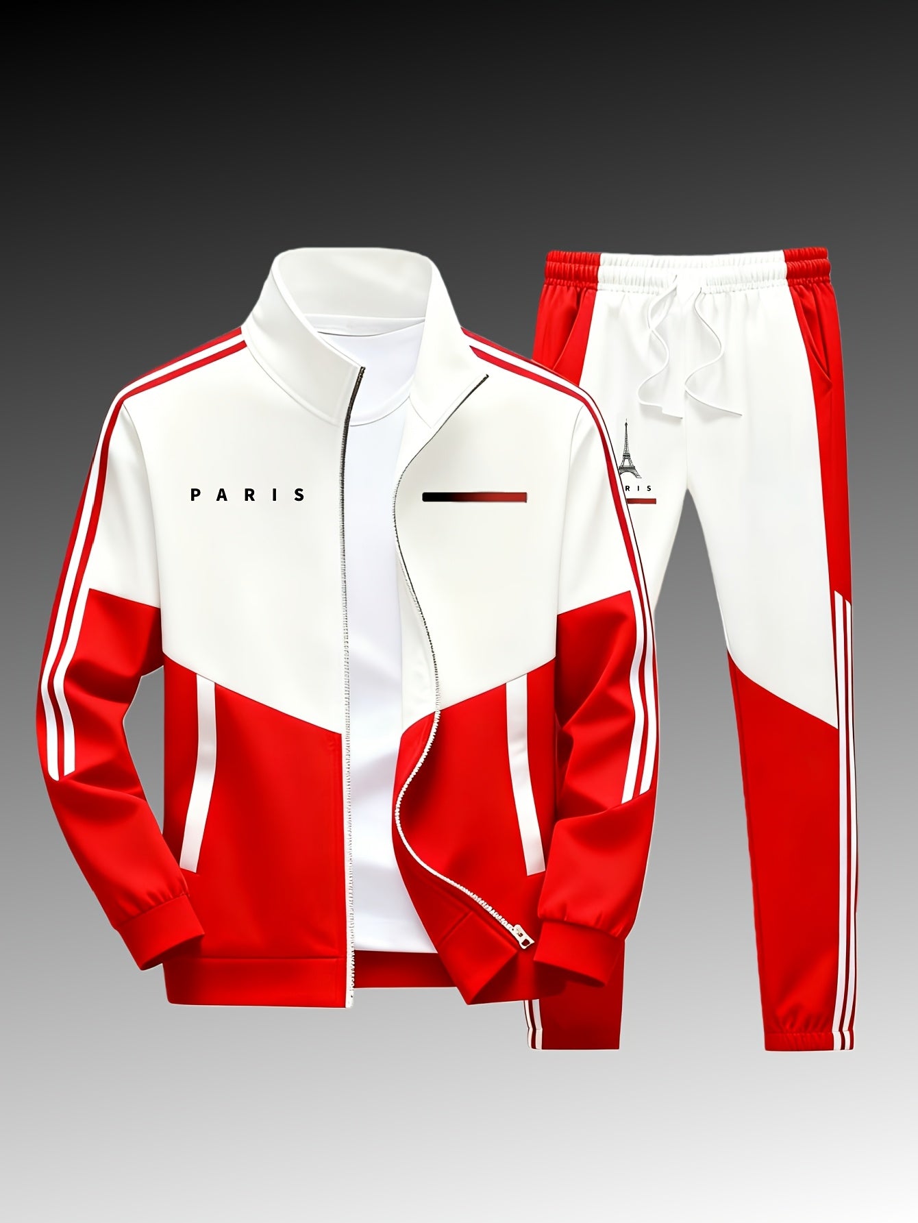 Men's Paris Logo Jacket and Jogger Tracksuit