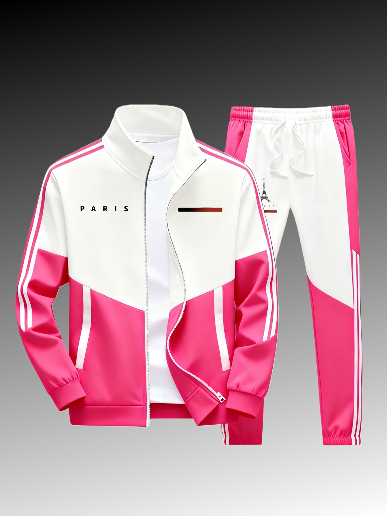 Men's Paris Logo Jacket and Jogger Tracksuit