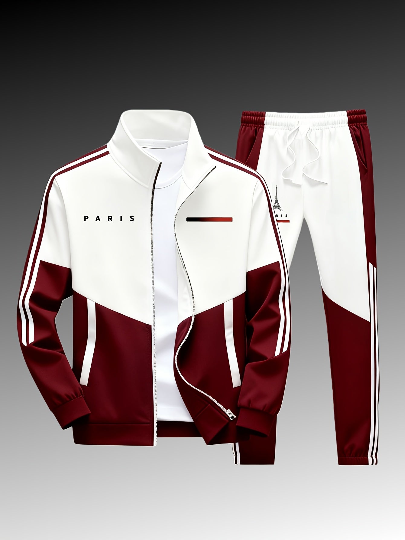 Men's Paris Logo Jacket and Jogger Tracksuit