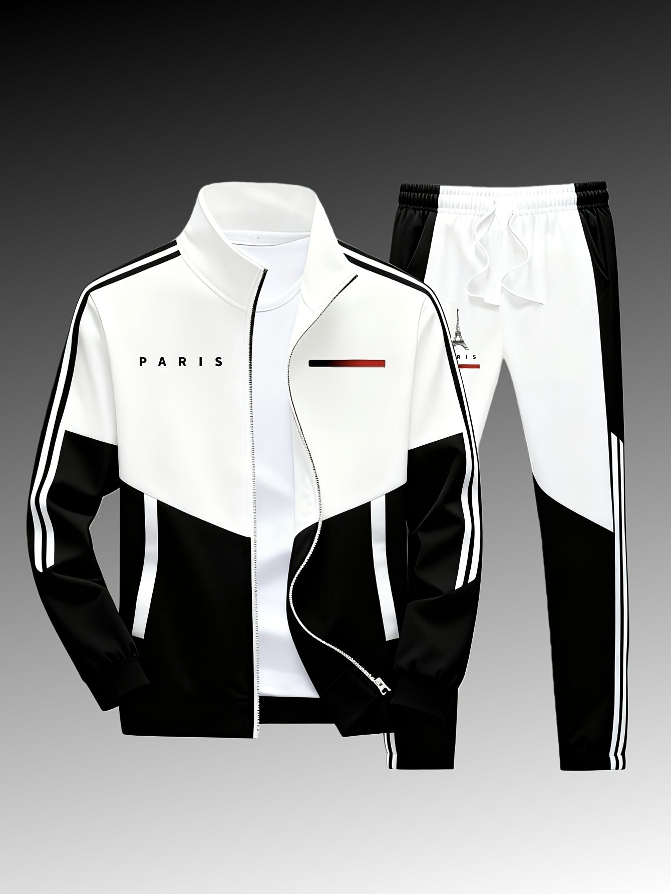 Men's Paris Logo Jacket and Jogger Tracksuit
