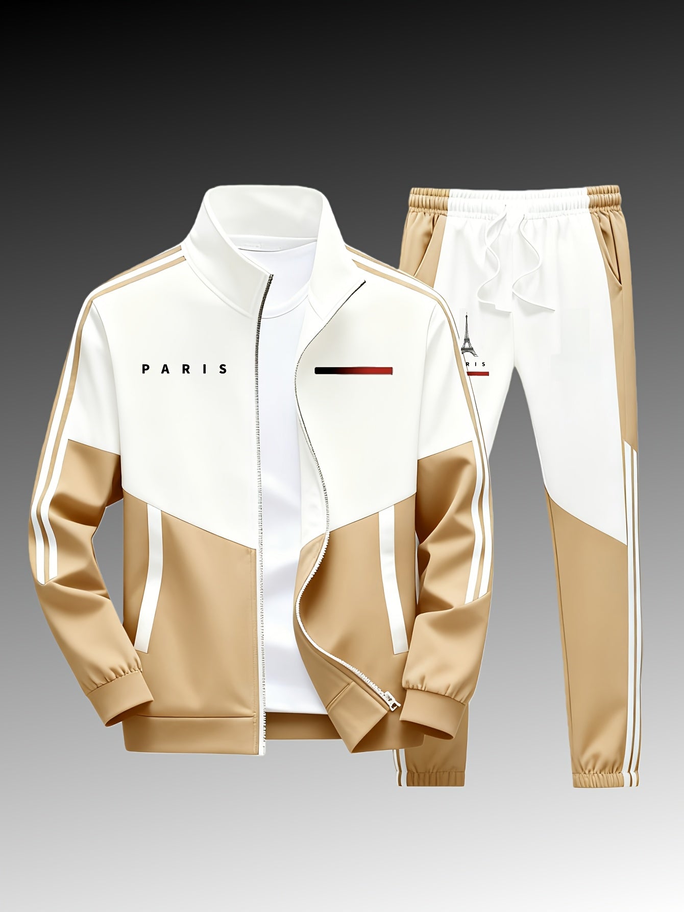 Men's Paris Logo Jacket and Jogger Tracksuit