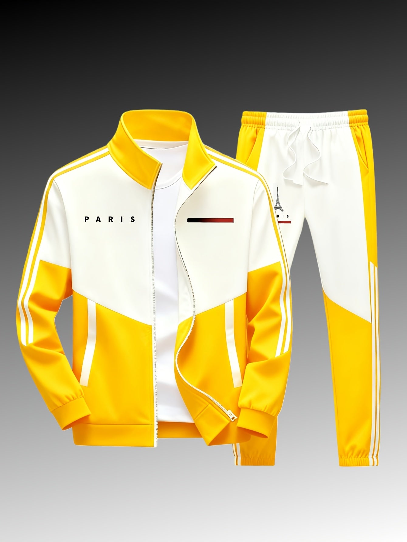 Men's Paris Logo Jacket and Jogger Tracksuit
