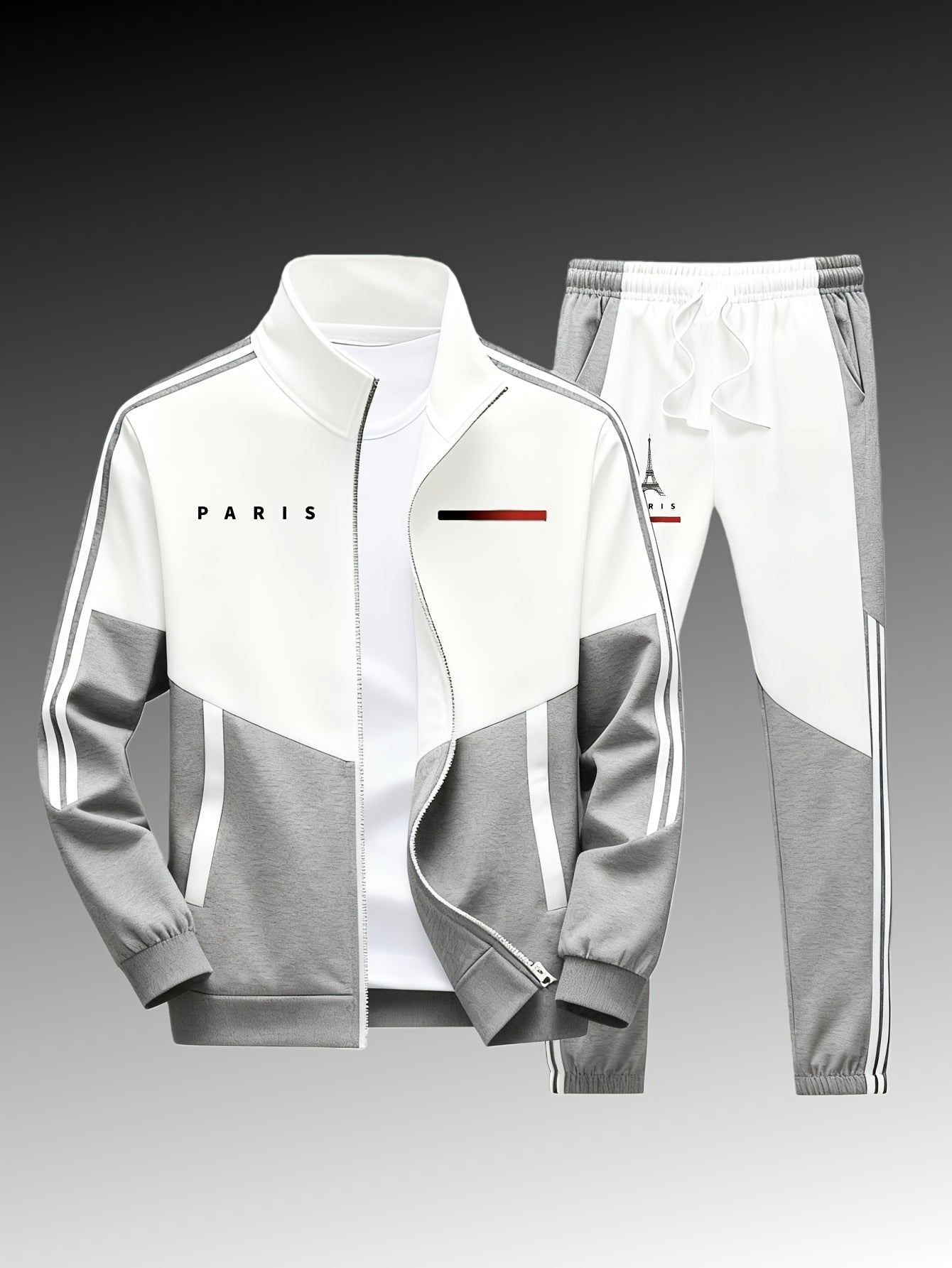 Men's Paris Logo Jacket and Jogger Tracksuit