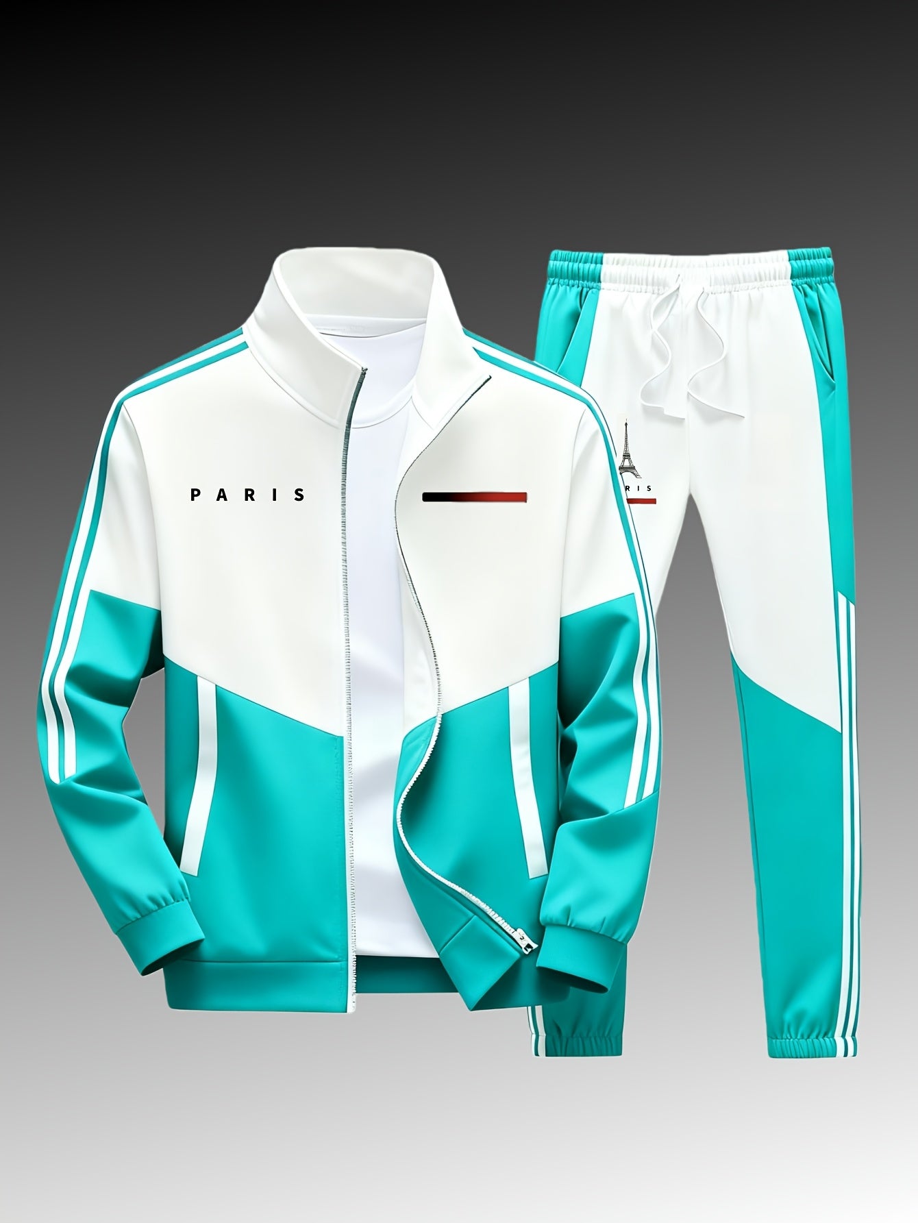 Men's Paris Logo Jacket and Jogger Tracksuit