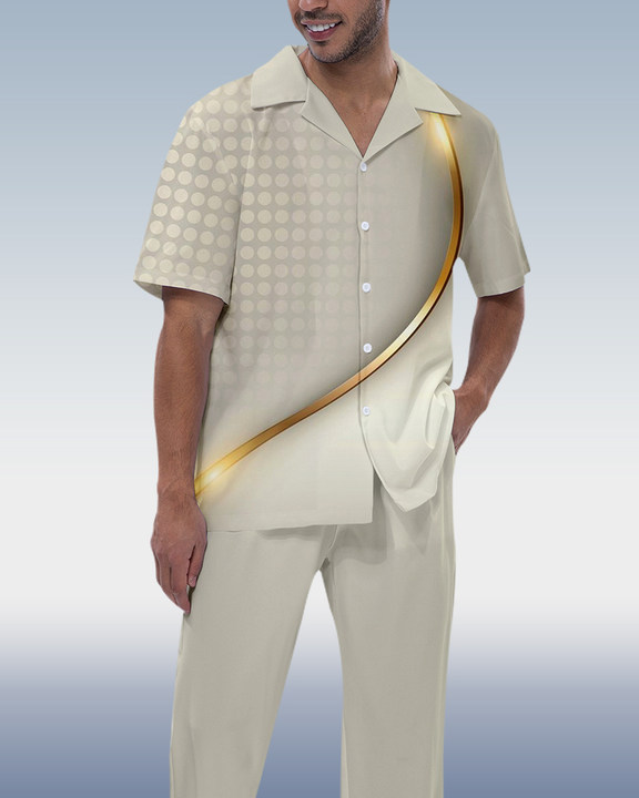 Men's Fashion Short Sleeve Shirt Walking Set