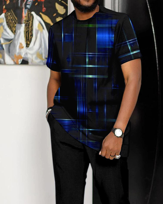 Men's Gradient Short Sleeve Suit