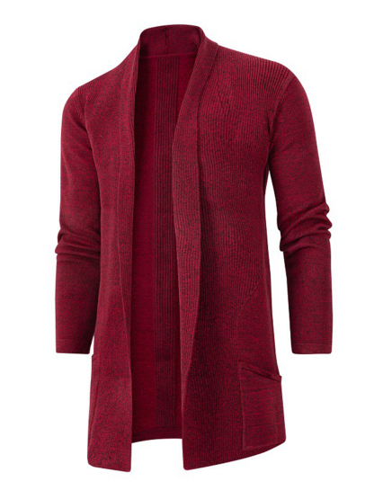 Men's Casual Basic Mid-length Knitted Sweater Cardigan Jacket
