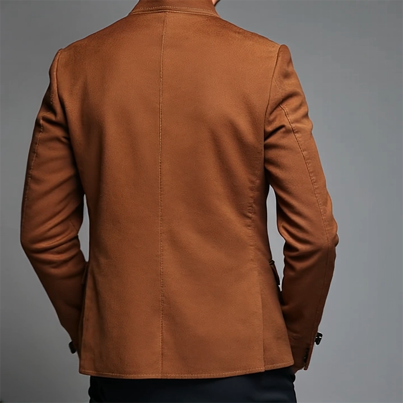 Men's Vintage Casual Suede Stand Collar Single Breasted Jacket