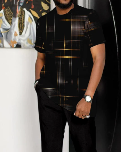 Men's Gradient Short Sleeve Suit