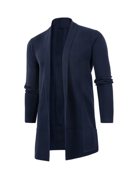 Men's Casual Basic Mid-length Knitted Sweater Cardigan Jacket
