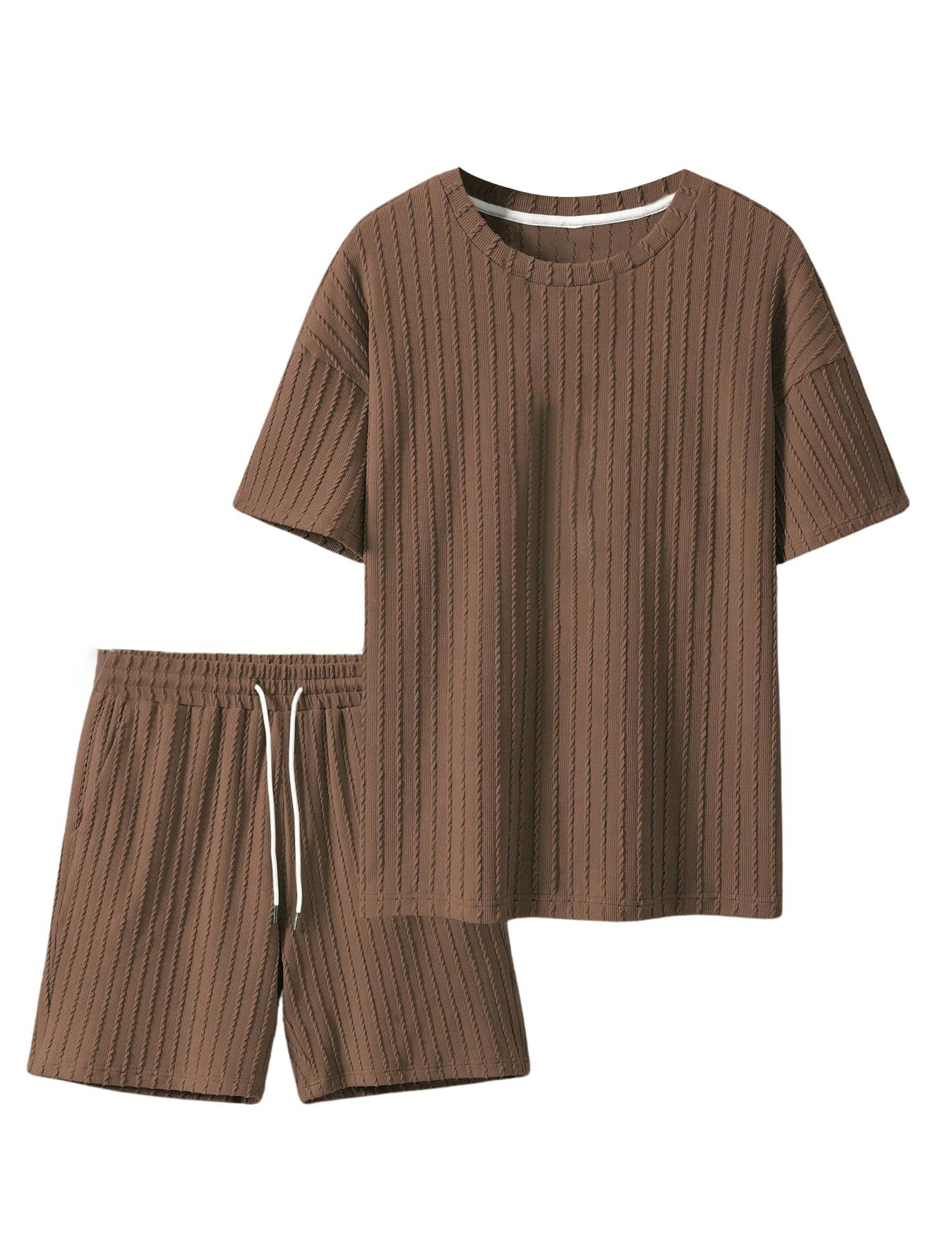 Men's casual gorgeous textured printed shorts set