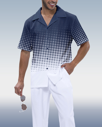 Men's White Two-Piece Casual Suit