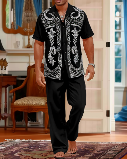 Men's Gorgeous Ethnic Floral Pattern Walking Set