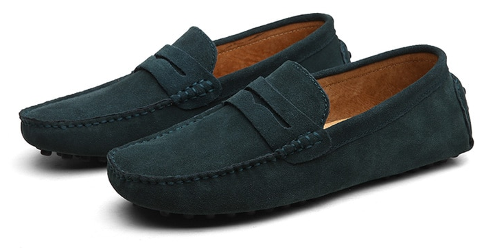 casual loafer shoes color green size 7.5 for men