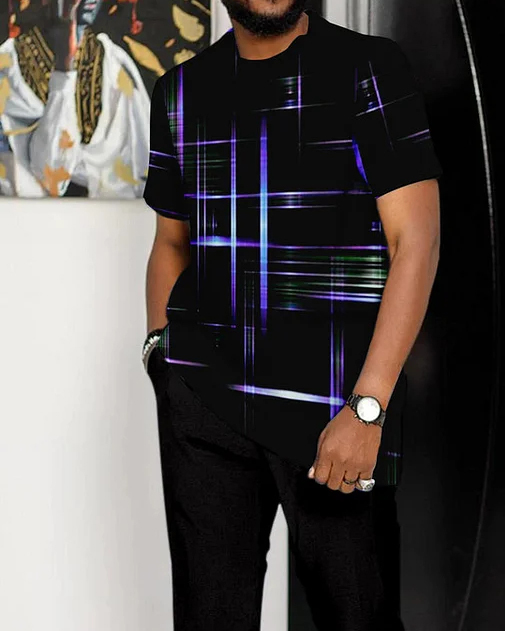 Men's Gradient Short Sleeve Suit