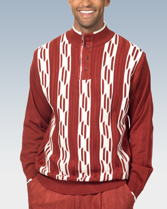 {Pre-order ships within 30} Burgundy Knit Walking Suit Long Sleeve Suit